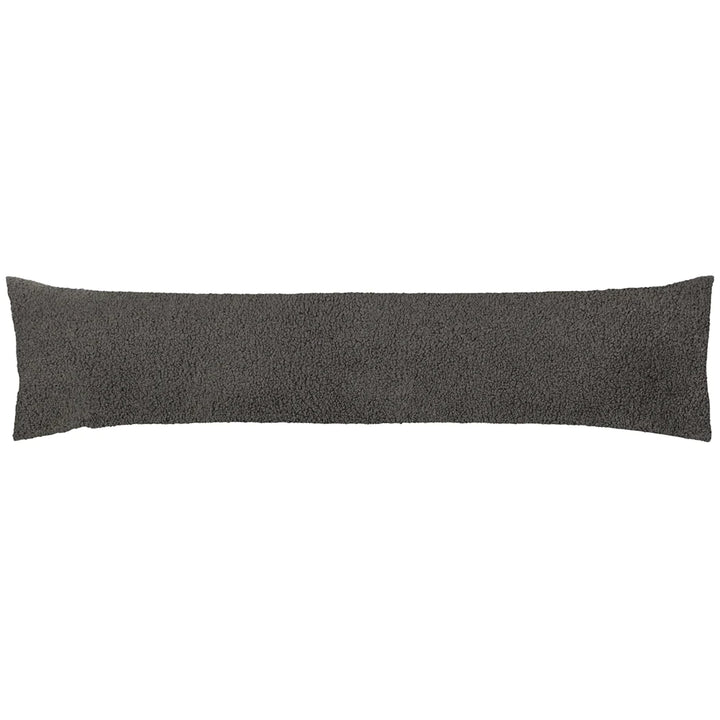 Draught Excluder Cushion - Teddy Fleece Charcoal Grey 01