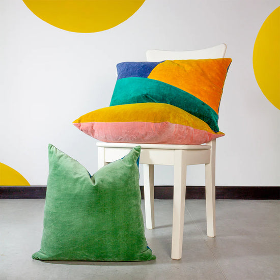 Rectangular Scatter Cushion Cover 40 x 60cm - Colourblock Velvet 04