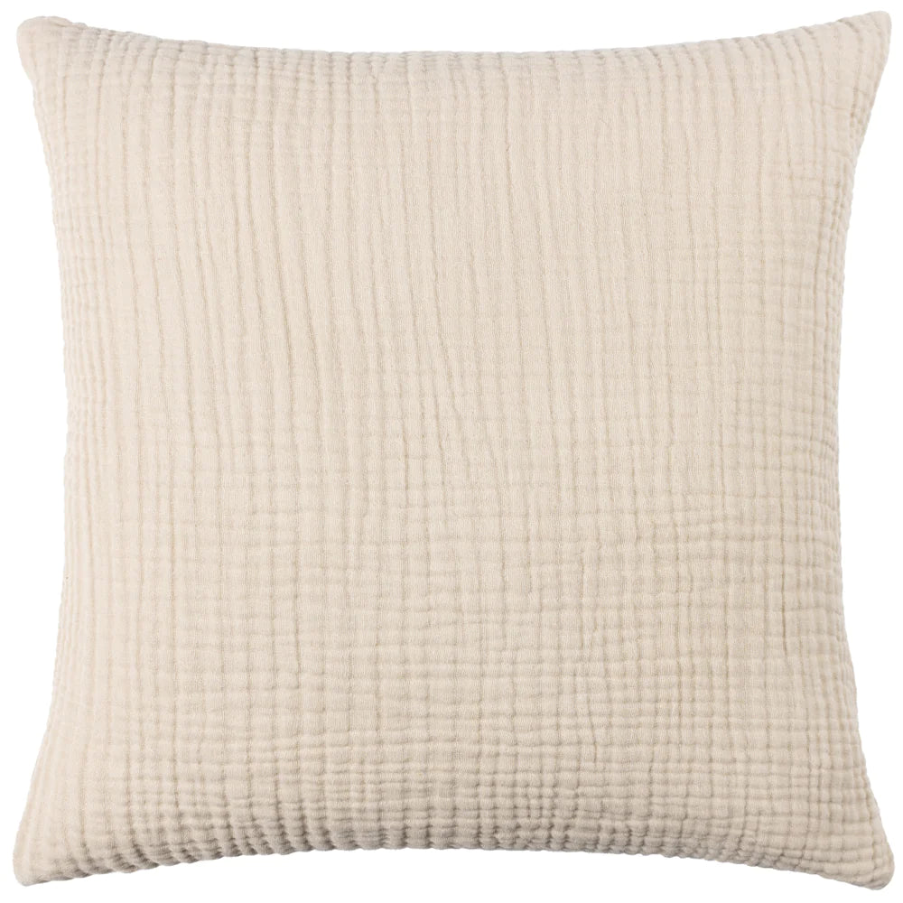 Muslin Crinkle Cotton Scatter Cushion Cover 45 x 45cm - Cream 01