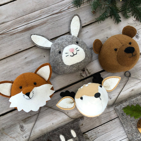 Mini Deer Head Wall Mount Fabric Close-up Image