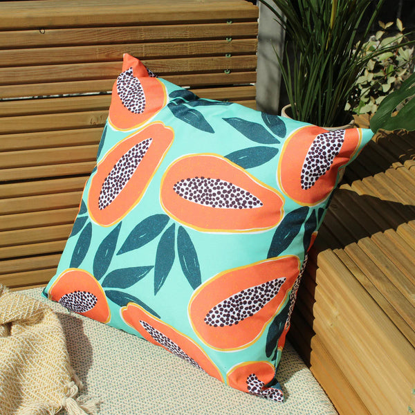 Outdoor Scatter Cushion Cover 43 x 43cm - Fruit Print Fabric Close-up Image