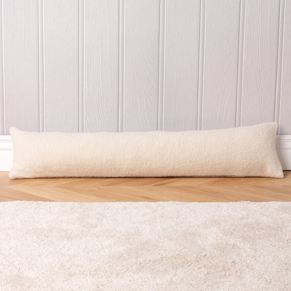 Draught Excluder Cushion - Teddy Fleece Ivory 02