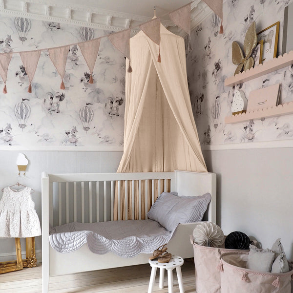 Children's Cream Canopy Fabric Close-up Image