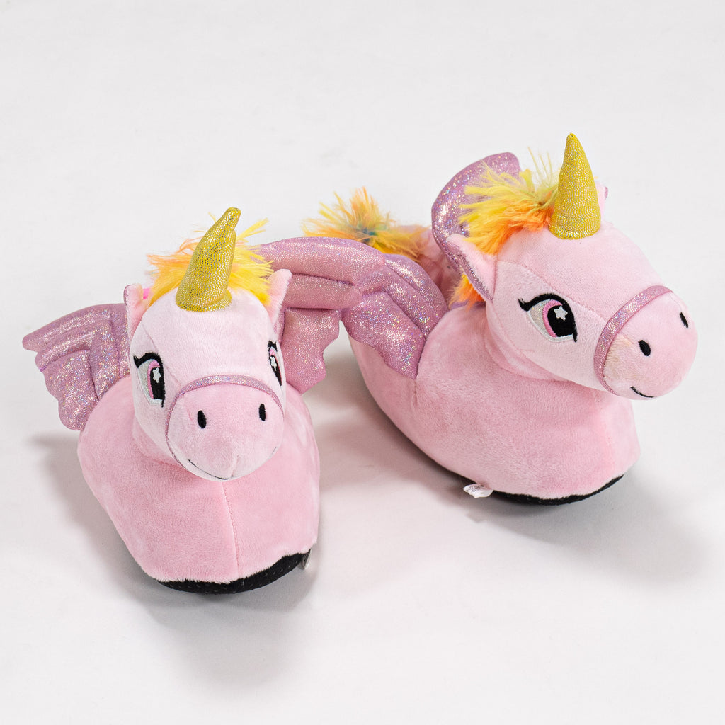 Kids Girls Unicorn Slippers Size 10 3 Pink Big Bertha Original IE