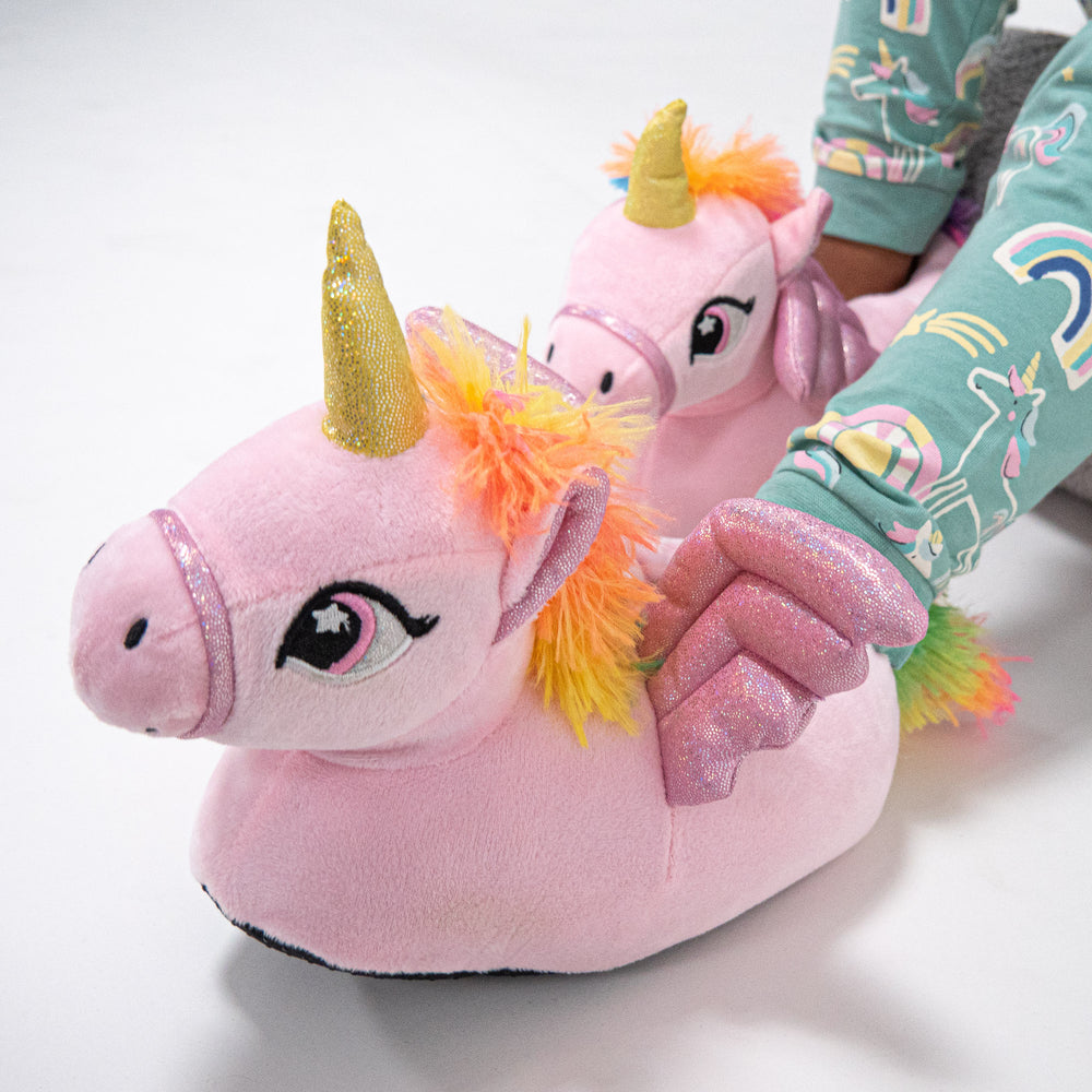 Children's Pink Unicorn Slippers 01