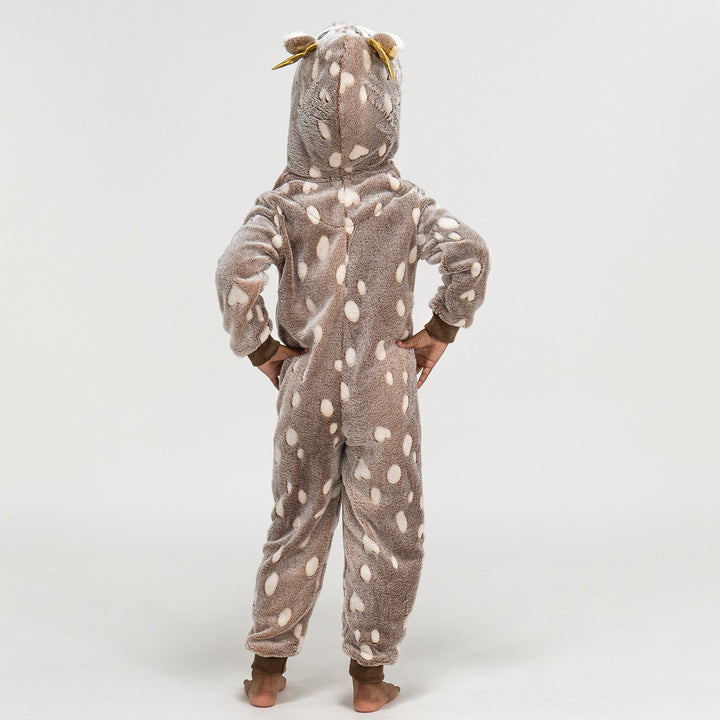 Children's Reindeer Printed Fleece Onesie 05