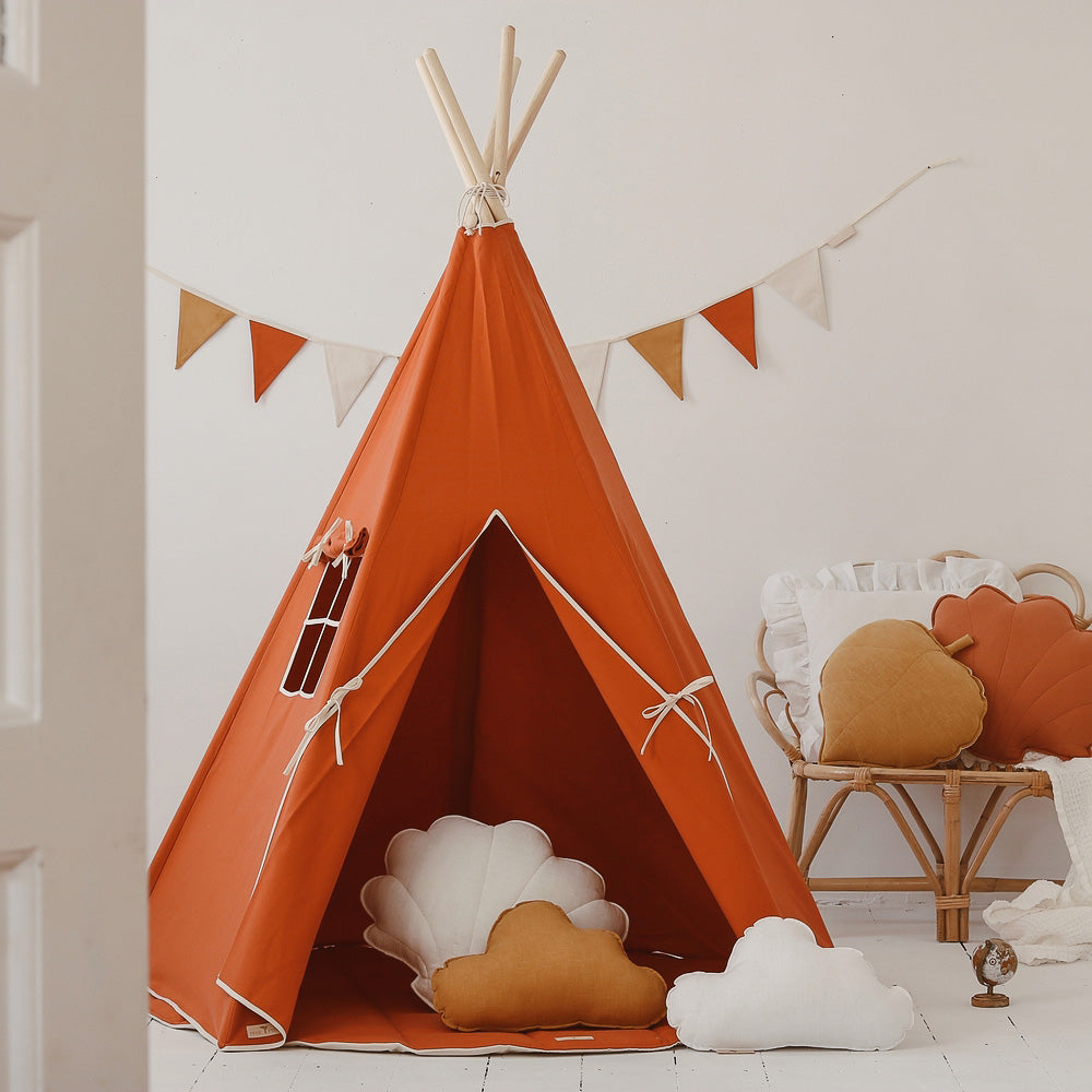 Children's Orange Indoor Teepee Tent 04