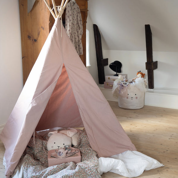 Children's Pink Indoor Teepee Tent Fabric Close-up Image