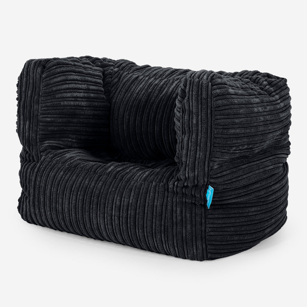Albert Children's Bean Bag Armchair for Toddlers 1-3 yr - Cord Black 02