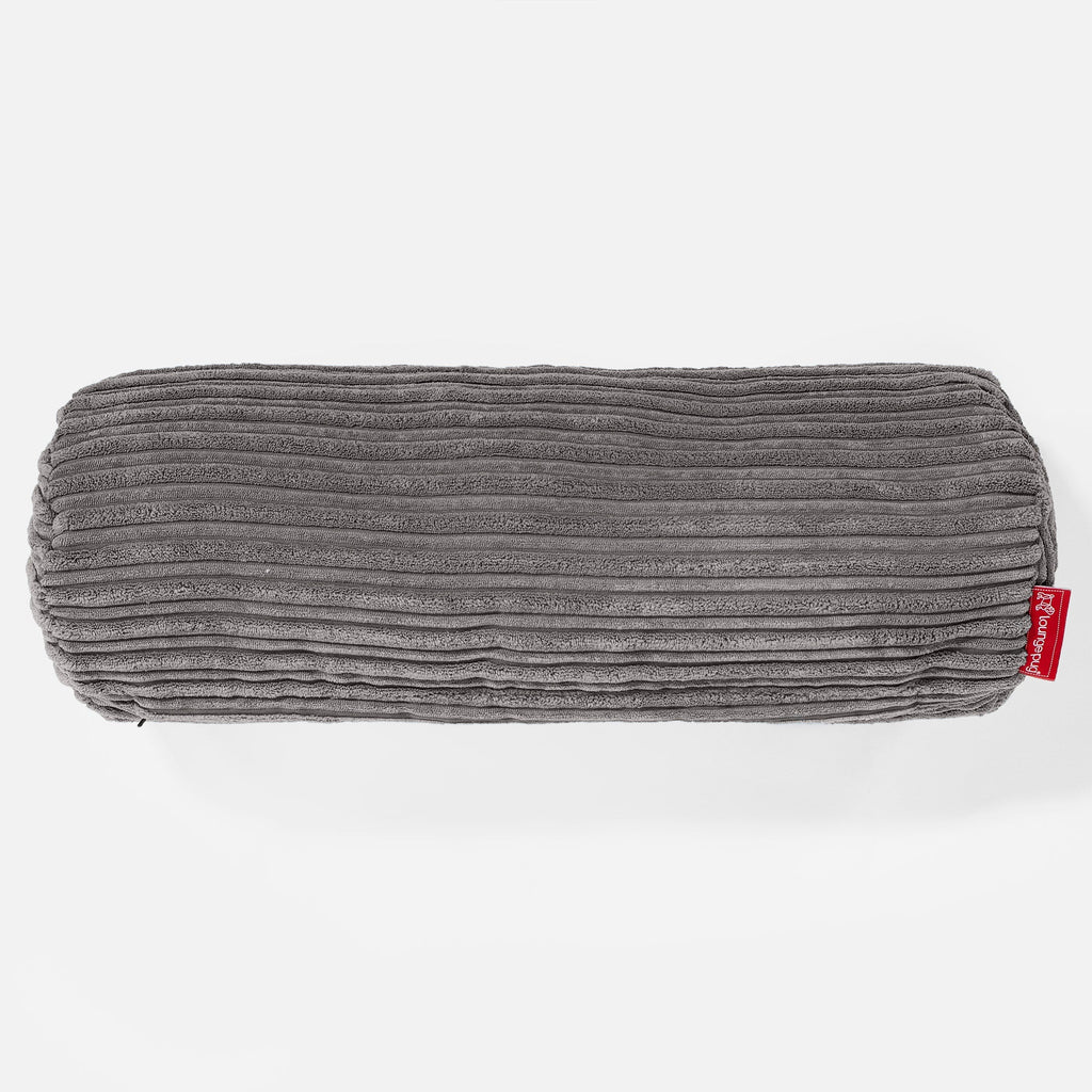 Bolster Scatter Cushion 20 x 55cm - Cord Graphite Grey 02