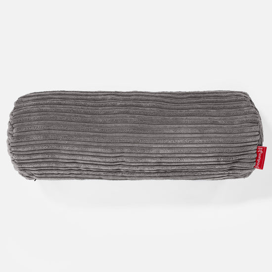 Bolster Scatter Cushion 20 x 55cm - Cord Graphite Grey 02