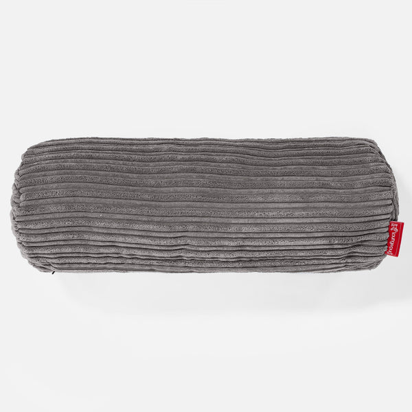 Bolster Scatter Cushion 20 x 55cm - Cord Graphite Grey 01