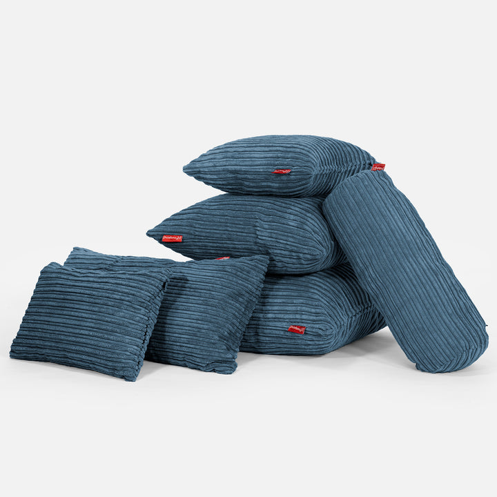 Bolster Scatter Cushion 20 x 55cm - Cord Navy Blue 03
