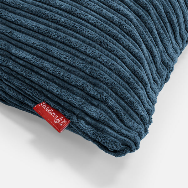 Bolster Scatter Cushion Cover 20 x 55cm - Cord Navy Blue Fabric Close-up Image