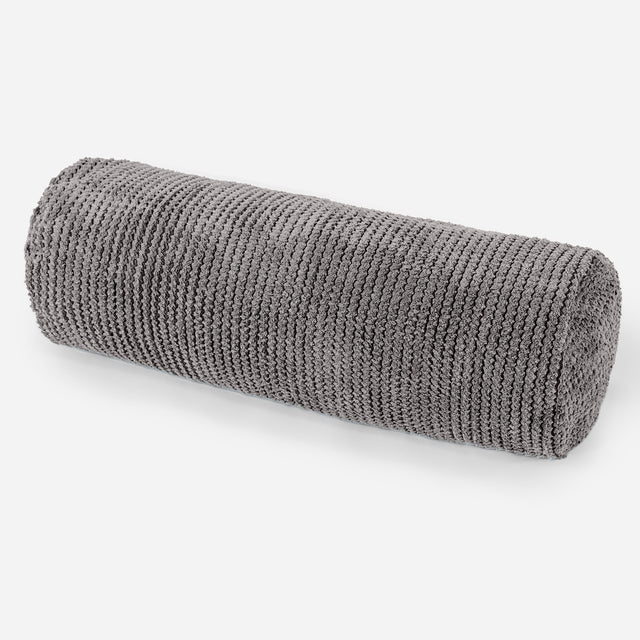 Bolster Scatter Cushion 20 x 55cm - Pom Pom Charcoal Grey 01