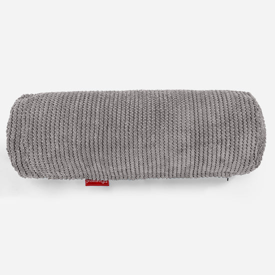 Bolster Scatter Cushion 20 x 55cm - Pom Pom Charcoal Grey 02
