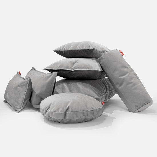 Bolster Scatter Cushion 20 x 55cm - Velvet Silver 04