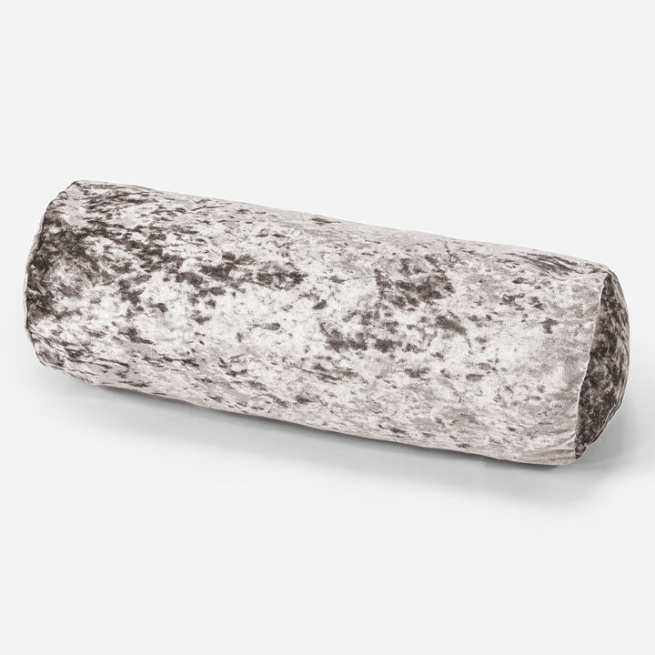 Bolster Scatter Cushion 20 x 55cm - Vintage Velvet Silver 01
