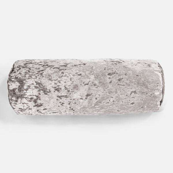 Bolster Scatter Cushion 20 x 55cm - Vintage Velvet Silver 01