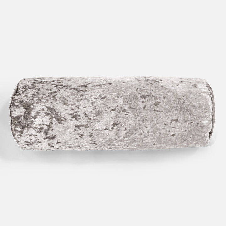Bolster Scatter Cushion 20 x 55cm - Vintage Velvet Silver 02