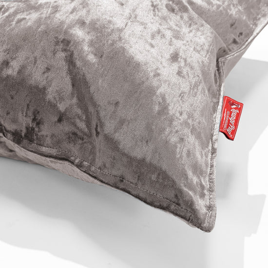 Bolster Scatter Cushion 20 x 55cm - Vintage Velvet Silver 03