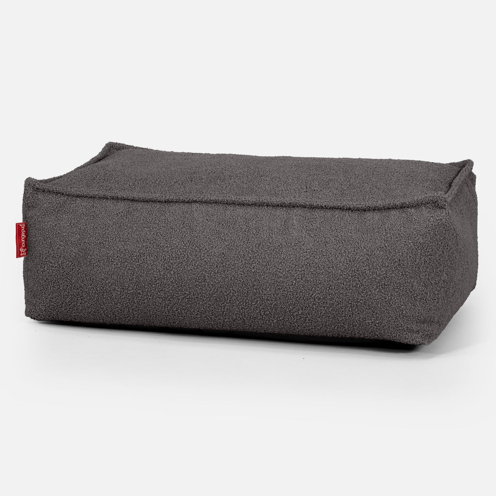 Large Footstool - Boucle Graphite Grey 01