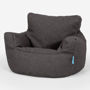 Kids Armchair Bean Bag for Toddlers 1-3 yr - Boucle Graphite Grey