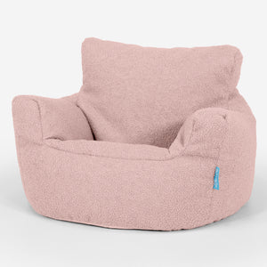 Kids Armchair Bean Bag for Toddlers 1-3 yr - Boucle Pink