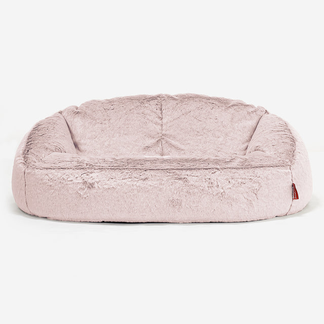 Bubble Sofa Bean Bag - Faux Rabbit Fur Dusty Pink 01