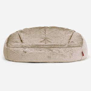 Bubble Sofa Bean Bag - Fluffy Faux Fur Rabbit Golden Brown
