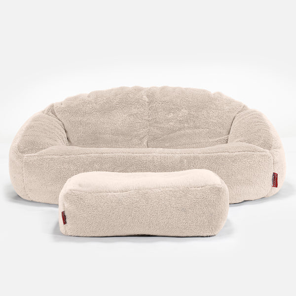 Bubble Sofa Bean Bag - Teddy Faux Fur Cream 01