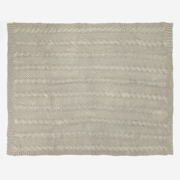 Throw / Blanket - 100% Cotton Cable Cream 01