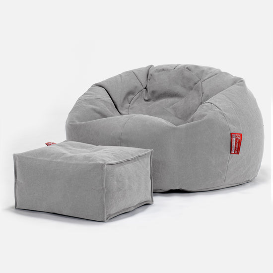 Classic Bean Bag Chair - Canvas Pewter 02