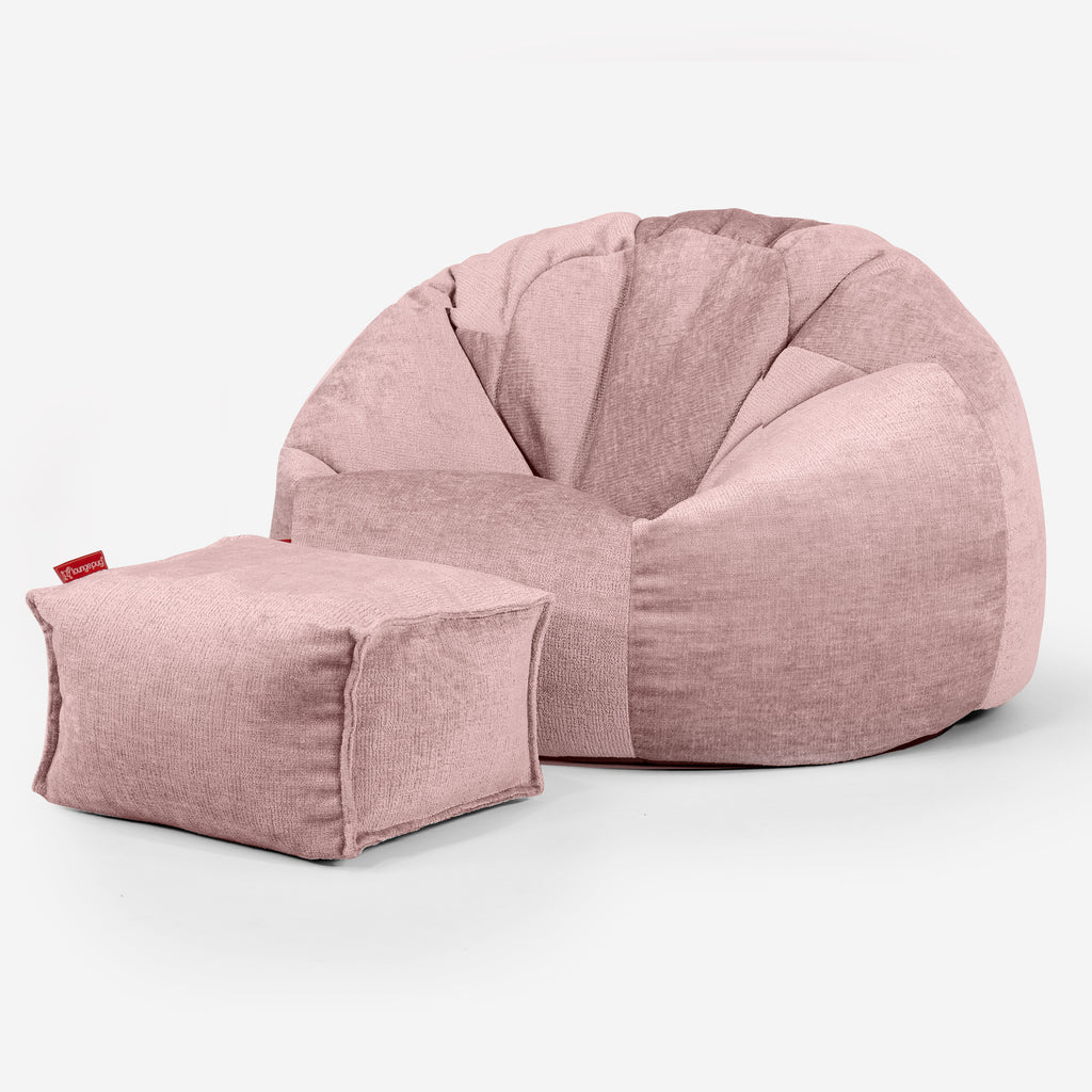 Classic Bean Bag Chair - Chenille Pink 02