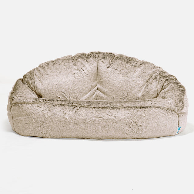 Bubble Kids Sofa Bean Bag - Faux Rabbit Fur Golden Brown 01