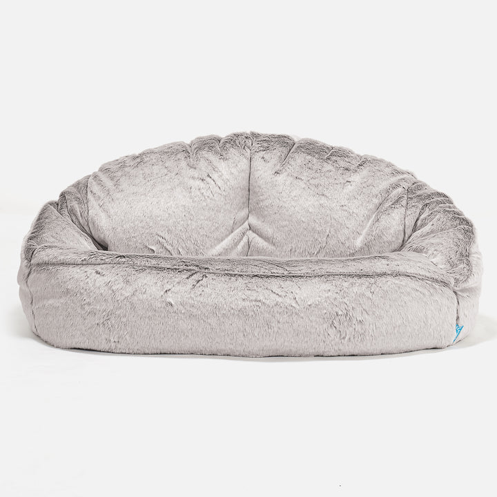 Bubble Kids Sofa Bean Bag - Faux Rabbit Fur Light Grey 01