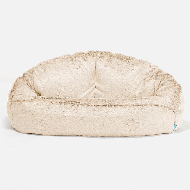 Bubble Kids Sofa Bean Bag - Faux Rabbit Fur White 01