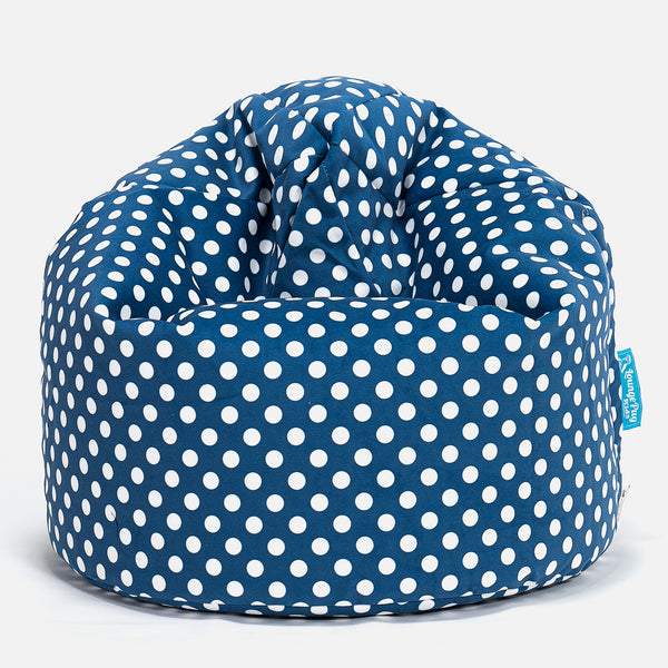 Children's Bean Bag 2-6 yr - Print Blue Spot Fabric Close-up Image