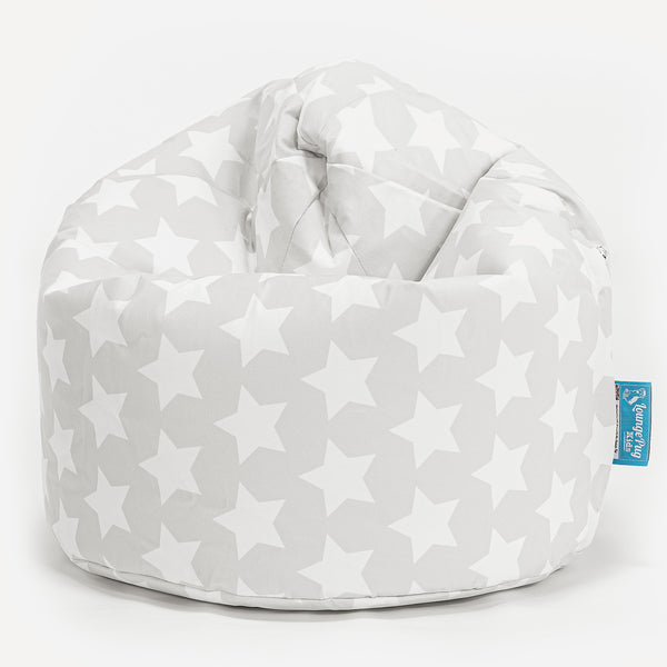 Children's Bean Bag 2-6 yr - Print Grey Star Fabric Close-up Image