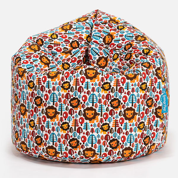 Children's Bean Bag 2-6 yr - Print Lion Fabric Close-up Image