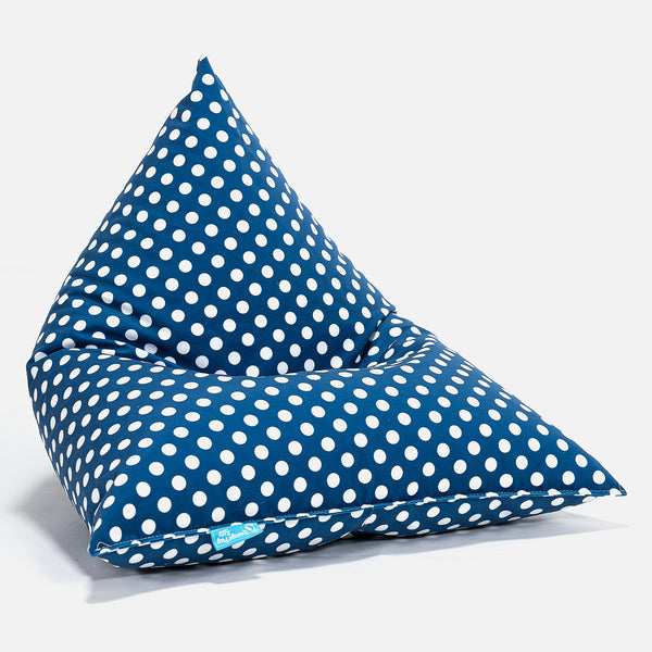 Kids Beanbag Pod 1-6 yr - Print Blue Spot Fabric Close-up Image