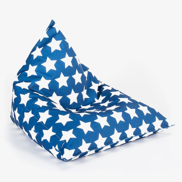 Kids Beanbag Pod 1-6 yr - Print Blue Star Fabric Close-up Image