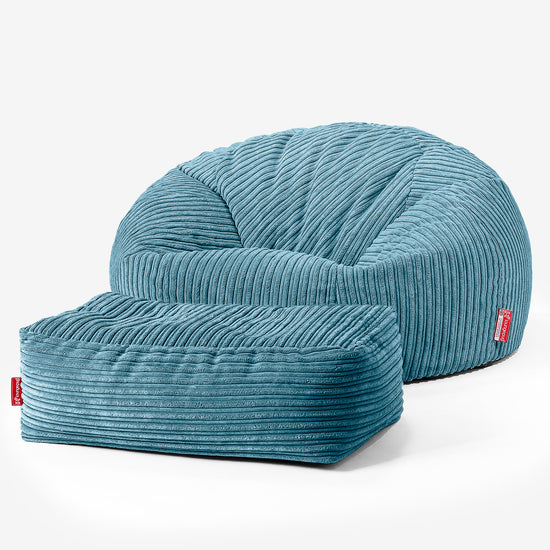 Children's Bean Bag Sofa 6-14 yr - Cord Aegean 03