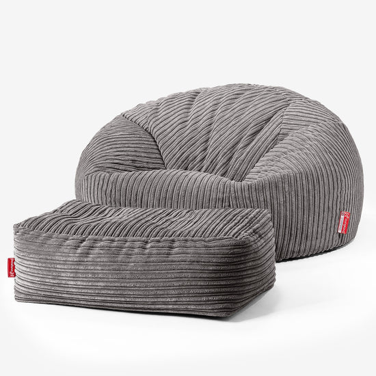 Children's Bean Bag Sofa 6-14 yr - Cord Graphite 03