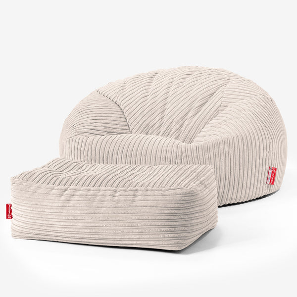 Children's Bean Bag Sofa 6-14 yr - Cord Ivory 01