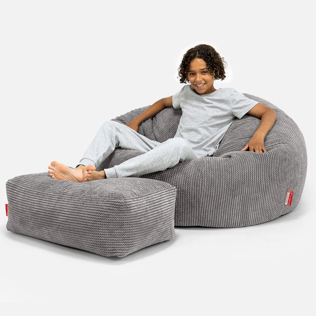 Children's Bean Bag Sofa 6-14 yr - Pom Pom Charcoal 01