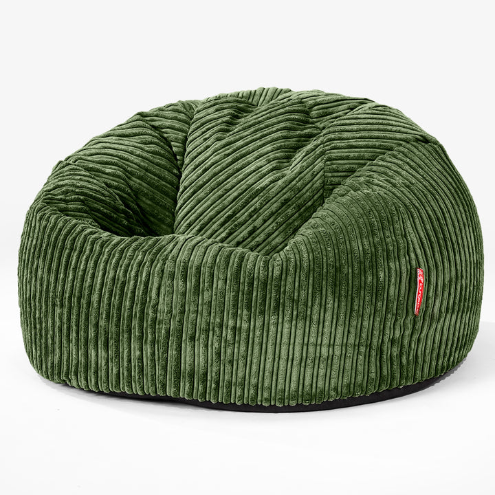 CloudSac Kids' Memory Foam Giant Children's Bean Bag 2-12 yr - Cord Forest Green 01