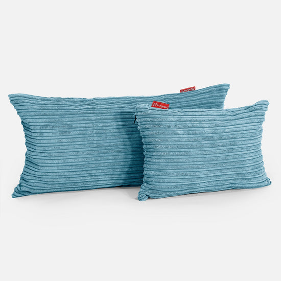 XL Rectangular Support Cushion 40 x 80cm - Cord Aegean Blue 03