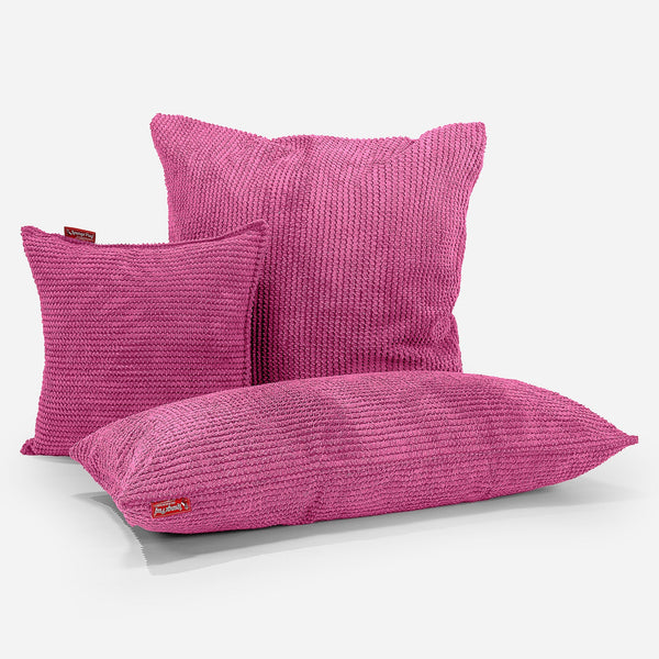 XL Rectangular Support Cushion Cover 40 x 70cm - Pom Pom Pink Fabric Close-up Image