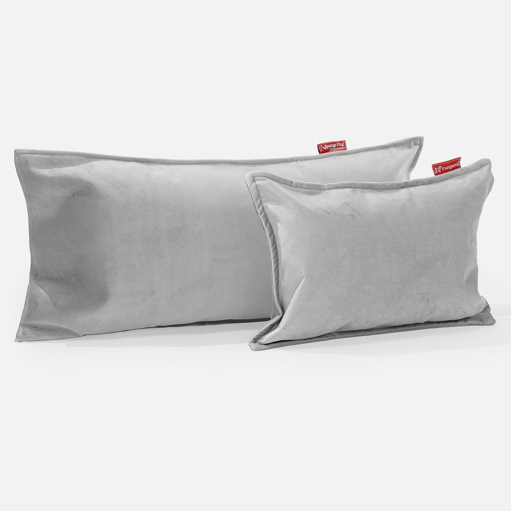 XL Rectangular Support Cushion 40 x 80cm - Velvet Silver 03